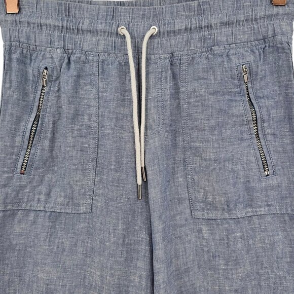 Athleta Womens 2 Blue Cabo Linen Wide Leg Pants - Picture 3 of 15